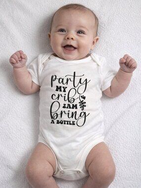 Baby Onesie | Party my crib 2am bring bottle | Ready To Ship within 24 hrs